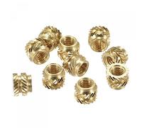 sourcing map Dado a inserto zigrinato, 120 pezzi M3 x 0,5 mm filettatura femmina in ottone filettato inserto dado di incorporamento per stampante 3D