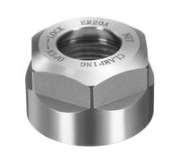 sourcing map Dado di serraggio a pinza di tipo ER20-A (M25) con fori di bilanciamento dinamico in acciaio legato 40Cr per mandrino macchina CNC, supporto per utensili di fresatura, argento brillante