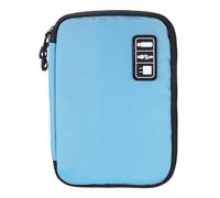 sourcing map Elettronica Organizzatore Doppio Strato Nylon Tech Organizer Custodia da Viaggio per Tech Pouch Cord Organizer Accessori Da Viaggio Uomini Donne, Blu, 9.45" x 6.69" x 1.18"