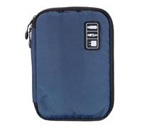 sourcing map Elettronica Organizzatore Doppio Strato Nylon Tech Organizer Custodia da Viaggio per Tech Pouch Cord Organizer Accessori Da Viaggio Uomini Donne, blu navy, 9.45" x 6.69" x 1.18"