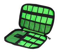 sourcing map Elettronica Organizzatore Doppio Strato Nylon Tech Organizer Custodia da Viaggio per Tech Pouch Cord Organizer Accessori Da Viaggio Uomini Donne, rosa, 9.45" x 6.69" x 1.18"