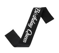 sourcing map Fascia da regina di compleanno con spilla in lamina d'argento Lettering Bomboniere Forniture Decorazioni Accessori per le donne Regali in costume Dolce Festa della Nascita, Nero