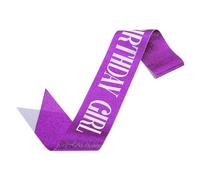 sourcing map Fascia di compleanno per ragazze con spilla iridescente scintillante lettering bomboniere forniture decorazioni accessori per donne costume regali dolce festa della nascita, viola
