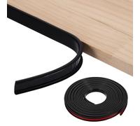 sourcing map Fascia per bordi a forma di U, 1,2 cm x 5 m, in TPE, autoadesiva, bordatura per mobili, protezione flessibile per angoli per armadi, piani di lavoro, mensole e restauri, colore nero