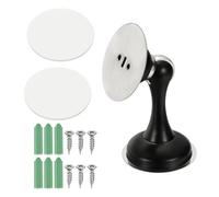 sourcing map Fermaporta magnetico, in acciaio inox, resistente, senza foratura, protezione da parete, con nastri autoadesivi e viti, per montaggio a parete di casa e ufficio, colore nero