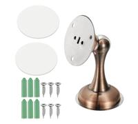 sourcing map Fermaporta magnetico, in acciaio inox, resistente, senza foratura, protezione da parete, con nastri autoadesivi e viti, per montaggio a parete di casa, bronzo rosso