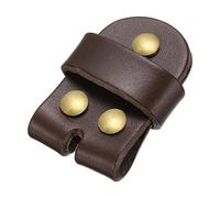 sourcing map Fibbia per cintura in pelle con rivetti, 35 mm, passante per collegamento alla testa della cintura, per fai da te, unisex, accessori per cinture (caffè), Caff, 35mm