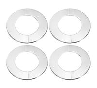 sourcing map Flangia divisa da parete, 81 mm, in acciaio inox, rotonda, autoadesiva, copertura per tubi, bocchette, collare per pavimento, soffitto, bagno, cucina, WC, 4 pezzi