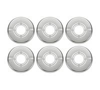 sourcing map Flangia divisa da parete, in plastica, rotonda, regolabile, copertura per tubi, sotto il lavandino, per radiatore, bagno, cucina, WC, colore argento, 6 pezzi