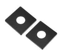 sourcing map Flangia divisa da parete, piastra quadrata autoadesiva in ABS con foro di diametro 33 mm, copertura per tubo dell'acqua, 2 pezzi, per decorazione del rubinetto dell'acqua, nero
