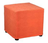sourcing map Fodera per ottomana elasticizzata a righe, quadrata, con elastico, per poggiapiedi, soggiorno, camera da letto, lunghezza 37-45 cm, piccola, arancione