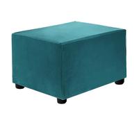 sourcing map Fodera per ottomana elasticizzata rettangolare quadrata con elastico per poggiapiedi, soggiorno, camera da letto, lunghezza 50-76 cm, S-Large, blu