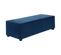 sourcing map Fodera per ottomana elasticizzata rettangolare, quadrata, con elastico, per poggiapiedi, soggiorno, camera da letto, lunghezza 101-127 cm, L, blu navy
