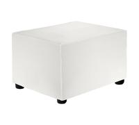 sourcing map Fodera per ottomana elasticizzata rettangolare quadrata con elastico per poggiapiedi, soggiorno, camera da letto, lunghezza 50-76 cm, S-Large, bianco