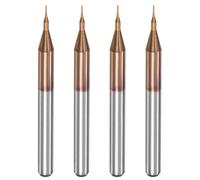 sourcing map Fresa a testa cilindrica CNC Router Bits, 1/8 "3,175 mm gambo 0,3 mm x 1,5 mm titanio rivestito in carburo di tungsteno fresa per incisione PCB fibra di plastica legno 4 pezzi