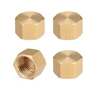 sourcing map G1/4 Tubo Raccordo Tappo Ottone Esagonale Femmina Filetto Tubo Connettore per Giardino e Esterno Acqua Tubi Ugello Giunti 4Pz