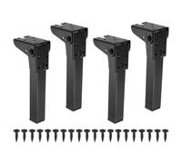 sourcing map Gambe pieghevoli per tavolo, 4 pezzi, 16 cm, in metallo, pieghevoli, per mobili, computer portatili, scrivanie, gambe di ricambio per armadietti, divani, sedie e letti