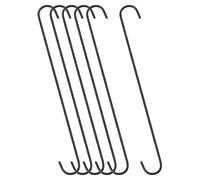 sourcing map Ganci da appendere a S, 400 mm, extra lunghi in acciaio, per interni ed esterni, per giardino, bagno, armadio, officina, cucina, nero, 6 pezzi