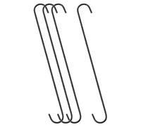 sourcing map Ganci da appendere a S, 400 mm, extra lunghi in acciaio, per interni ed esterni, per giardino, bagno, armadio, officina, cucina, nero, 4 pezzi