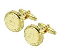 sourcing map Gemelli classici da uomo con iniziale, gemelli in rame per uomo A-Z alfabeto 26 dorato lettera A smoking camicia gemelli con scatola regalo per casual a formale, matrimonio marito