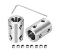 sourcing map Giunto a vite rigido da 8 mm a 8 mm, connettore accoppiatore albero L22 mm x D14 mm in acciaio, set di accoppiamento rigido per stampanti 3D, encoder fai da te, con 16 viti e chiave