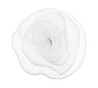 sourcing map Grande spilla a forma di fiore in raso da 17,8 cm, da donna, in organza, elegante, floreale, per matrimoni, balli, feste, vestiti, cappelli, accessori, colore bianco