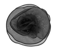 sourcing map Grande spilla a forma di fiore in raso da 17,8 cm, da donna, in organza, elegante, floreale, per matrimoni, balli, feste, vestiti, cappelli, accessori, colore nero