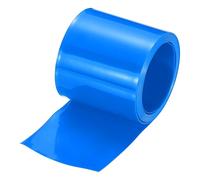 sourcing map Guaina termorestringente in PVC per batteria, diametro 35 mm, 55 mm, piatto, 2,5 m, blu, buon isolamento per pacco batterie