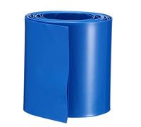 sourcing map Guaina termorestringente per batteria, lunghezza 2 m, diametro 35 mm, larghezza piatta 56 mm, tubo termorestringente in PVC per batterie AAA, blu