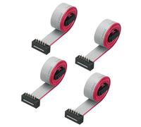 sourcing map IDC - Cavo piatto a nastro, connettore FC/FD, tipo A, 10 pin, passo 2,54 mm, lunghezza 0,5 m, grigio, 4 pezzi