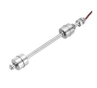 sourcing map Interruttore galleggiante in acciaio inossidabile, asta da 200 mm, 110 V CC, 0,5 A, sensore di livello dell'acqua verticale, filettatura M10, regolatore di livello liquido per pompa