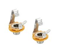 sourcing map Jack di ingresso per chitarra jack stereo da 6,35 mm, presa mono per montaggio a pannello, colore argento, per chitarra e basso, altoparlanti a pedale, 2 pezzi