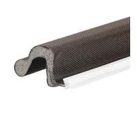 sourcing map Kerf - Guarnizione per porta, a forma di V, in schiuma, insonorizzante, per grandi spazi isolanti, copertura marrone, schiuma grigia, 1,9 m