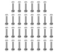 sourcing map Kit assortito di viti a testa esagonale M4 x 25 mm in acciaio inox 304, dadi, rondelle piatte e di bloccaggio, completamente filettate, finitura lucida per casa, elettronica, macchina, 30