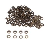sourcing map Kit di 100 occhielli in metallo da 4,5 mm con foro da 3/16", piccoli occhielli per scarpe, vestiti, cinture, borse, progetti fai da te, bronzo