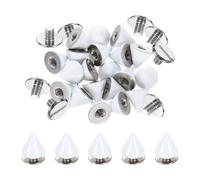 sourcing map Kit di 20 punte e borchie, 7,5 x 8 mm, rivetti rapidi punk rock, per fai da te, artigianato in pelle, cinture, borse, scarpe, accessori, bianco