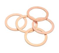 sourcing map Kit di 5 rondelle piatte M27 in rame, anelli di tenuta in rame, diametro interno 27 mm, diametro esterno 35 mm, spessore 1,5 mm per bulloni, viti, riparazione macchinari