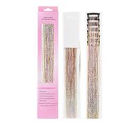 sourcing map Kit di 6 extension per capelli con clip, 60 cm, resistenti al calore, colorate, glitterate, accessori per capelli da donna, colore oro stella