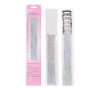 sourcing map Kit di 6 extension per capelli con clip, 60 cm, resistenti al calore, colorate, glitterate, accessori per capelli da donna, argento
