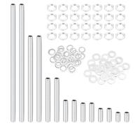 sourcing map Kit di 98 pezzi di 7 dimensioni per tubi con dadi esagonali, 1/8IP filettato tubo cavo riparazione hardware di fissaggio assortimento per montaggio lampadario lampada da soffitto fai da
