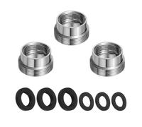 sourcing map Kit di adattatori per rubinetto, da maschio 2,2 cm a femmina da 1,5 cm, per lavello da cucina, in acciaio inox, set di adattatori per collegare tubo da giardino, filtro dell'acqua