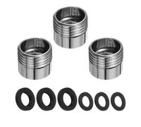 sourcing map Kit di adattatori per rubinetto, da maschio 2 cm a femmina da 1,5 cm, per lavello da cucina, in acciaio inox, set di adattatori per collegare tubo da giardino, filtro dell'acqua,