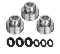 sourcing map Kit di adattatori per rubinetto, da maschio 2 cm a maschio 3,1 cm, per lavello da cucina, in acciaio inox, set di adattatori per collegare tubo da giardino, filtro dell'acqua, deviatore