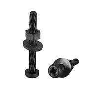 sourcing map - Kit di rondelle in nylon, serie M3 x 25 mm, con testa tonda e bulloni, rondelle piatte, colore: nero, 20 pezzi