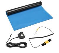 sourcing map Kit di tappetini antistatici con polso ESD e filo di terra, 43,2 x 63,5 cm, in PVC, ESD, per riparazione elettronica di computer, telefono, aggiornamento edificio PC domestico, colore