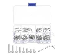 sourcing map Kit di viti di sicurezza Torx M2 (M2 x 4/5/6/8/10/12/14/16 mm), 160 pezzi viti a testa bombata in acciaio inox 304, viti a prova di manomissione, bulloni per chiave W T6