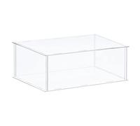 sourcing map La chiara scatola di plastica acrilica della vetrina monta la vetrina antipolvere 36x36x15.5cm per gli oggetti da collezione