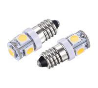 sourcing map Lampadine LED E10 5-5050 DC 12V 1W Mini Luci Interne, Giallo Confezione da 4