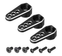 sourcing map Lega di alluminio 1/18 25T Servo Braccio Corno Nero per DIY RC Auto/Barca/Aereo Accessori Barca, 3 Pz