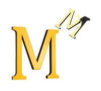 sourcing map Lettere per la casa da 10 cm, in acrilico, autoadesive, lettere per porta, finitura a specchio, cartelli per indirizzi esterni, per ufficio, hotel, appartamenti, giardino (oro, lettera M)